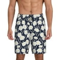 thumbnail image 1 of Pofeuu Daisies Flowers Print Men's Soft Woven Elastic Waistband Sleep Pajama Short-3X-Large, 1 of 6