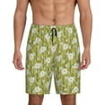 thumbnail image 1 of Pofeuu Daisies Flowers Print Men's Soft Woven Elastic Waistband Sleep Pajama Short-3X-Large, 1 of 6