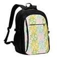 thumbnail image 1 of Pofeuu Daisies Flowers Print Storage Laptop Backpack with USB Charging Port[Water Resistant] College Computer Bookbag Fits, 1 of 7