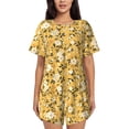 thumbnail image 1 of Pofeuu Daisies Flowers Print Women's Pajama Set Short/Shorts Soft Button PJs Elastic Drawstring Waist Sleepwear-3X-Large, 1 of 6