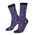 thumbnail image 1 of Pofeuu Dance Skull Star Print Crew Socks, Adult Running Hiking Socks for Youth and Adult, 1 of 6