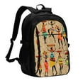 thumbnail image 1 of Pofeuu Dancing African Women Print Storage Laptop Backpack with USB Charging Port[Water Resistant] College Computer Bookbag Fits, 1 of 7