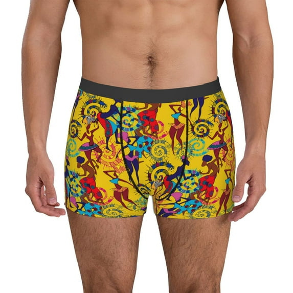 Pofeuu Dancing African Womens Print Men’s Boxer Briefs, Moisture-Wicking Underwear, Regular,Trunk-X-Large