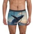 thumbnail image 1 of Pofeuu Dancing Whale Print Men’s Boxer Briefs, Moisture-Wicking Underwear, Regular,Trunk-Small, 1 of 5