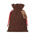 thumbnail image 1 of Pofeuu Dark Brown Glitter Print Burlap Bags with Drawstrings Drawstring Gift Bags Pouch Bag for Thankgiving Birthday Party Gift Wrapping Treats and Party Favors-Medium, 1 of 9