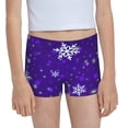 thumbnail image 1 of Pofeuu Dark Purple Snowflakes Print Soft Cotton Girls Boyshort panties Toddler Underwear-X-Small, 1 of 5
