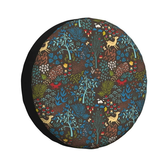 Pofeuu Deers In The Forest 1 Print Spare Tire Wheel Cover for Car Truck SUV Camper Universal Fit Spare Tire Cover RV Spare Tire Covers-14 inch