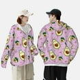 thumbnail image 1 of Pofeuu Different Avocados Print Sun Protection Outdoor Lightweight Full Zip UV Cooling Hoodie Long Sleeve Summer Clothing for Outdoor Hiking-Large, 1 of 5