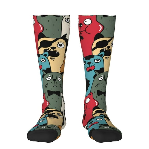 Pofeuu Different Cats 1 Print Stockings, Adult Running Hiking Socks for Youth and Adult