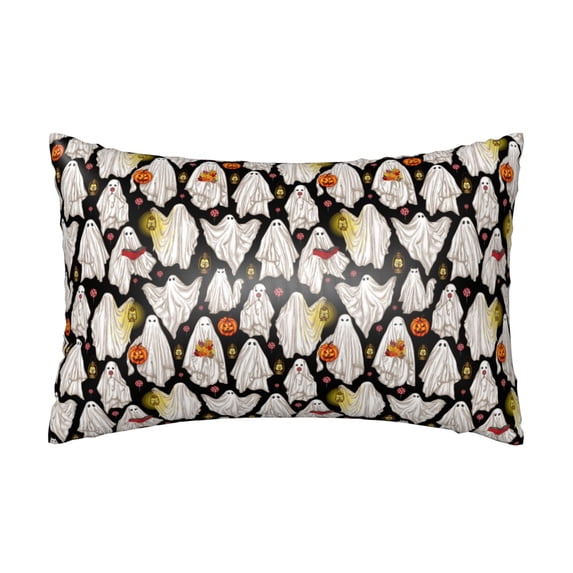 Pofeuu Different Ghosts Print Satin Pillowcase for Hair and Skin Pillow Cases, Silk Pillow Cases, Soft Cooling Pillow Covers, 20x30 Inches(Pillow core not included)