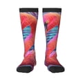 thumbnail image 1 of Pofeuu Digital Flamingo Vibrant Art Print Stockings, Adult Running Hiking Socks for Youth and Adult, 1 of 6
