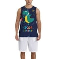 thumbnail image 1 of Pofeuu Dinosau Space Explorer Print Basketball Jersey, Shirts for Men Youth Basketball Jersey Crew Neck-Small, 1 of 6