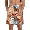 thumbnail image 1 of Pofeuu Dinosaur Baking Delight Prin Men's Swim Trunks Quick Dry Bathing Suit Swimming Board Shorts Mesh Lining Beach Swimwear-Small, 1 of 6