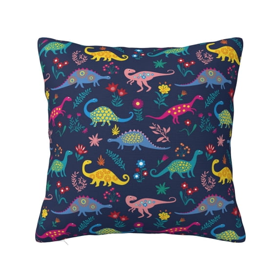 Pofeuu Dinosaur Flowers Print Double-sided plush pillowcase Square Throw Pillow Covers Pillows Cover for Living Room Bedroom Sofa Couch Cushion Cover(No pillow core)-12"x12"