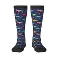 thumbnail image 1 of Pofeuu Dinosaur Flowers Print Stockings, Adult Running Hiking Socks for Youth and Adult, 1 of 6