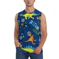 thumbnail image 1 of Pofeuu Dinosaur In Space Print Men's Muscle T-Shirt, Sleeveless, Muscle Tank, Classic Muscle Tee Top For Men Casual Sleeveless Muscle T-Shirt Trendy Clothes-Small, 1 of 7