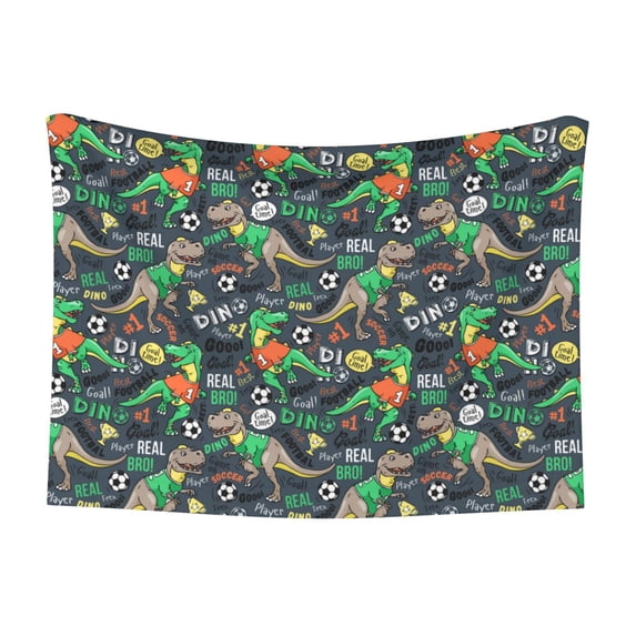 Pofeuu Dinosaur Plays Soccer Print Puppy Blanket,Dog Blankets,Pet Blanket Cozy Cat Blankets for Indoor Cats, Fuzzy Pet Blanket for Kitten Doggy Dog Blankets-Small