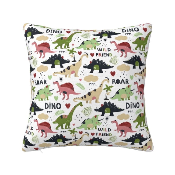 Pofeuu Dinosaur Print Double-sided plush pillowcase Square Throw Pillow Covers Pillows Cover for Living Room Bedroom Sofa Couch Cushion Cover(No pillow core)-12"x12"