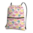 thumbnail image 1 of Pofeuu Dinosaur Print Drawstring Backpack Water Resistant String Bag Sports Sackpack Gym Sack with Side Pocket for Men Women, 1 of 6
