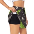 thumbnail image 1 of Pofeuu Dinosaur Skeleton Print Women's Athletic Shorts Running Workout Shorts Tummy Control Quick Dry Gym Shorts with Pockets Double layer sports shorts-X-Large, 1 of 7