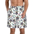 thumbnail image 1 of Pofeuu Dinosaur on Excavator2 Prin Men's Swim Trunks Quick Dry Bathing Suit Swimming Board Shorts Mesh Lining Beach Swimwear-3X-Large, 1 of 6