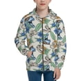 thumbnail image 1 of Pofeuu Dinosaurs And Leaves Print Teenage Zipper Hoodie Sweatshirts Hooded Casual Jackets With Pocket For Boys Girls-Small, 1 of 6