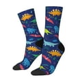 thumbnail image 1 of Pofeuu Dinosaurs Print Crew Socks, Adult Running Hiking Socks for Youth and Adult, 1 of 6