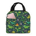 thumbnail image 1 of Pofeuu Dinosaurs and Tropical Leaves and Flowers Print Lunch Bag Lunch Box Insulated Lunch Bag Adult Lunch Box for Men and Women, 1 of 5