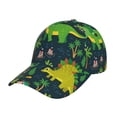 thumbnail image 1 of Pofeuu Dinosaurs and Flowers Print Adult Adjustable Embroidered Graphic Baseball Hat for Men and Women, 1 of 6
