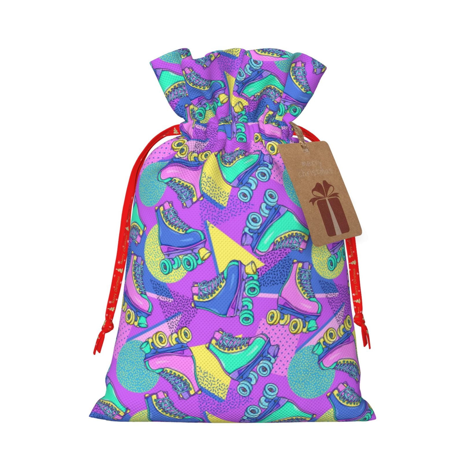 Drawstring Ruller Bag Pofeuu Disco Roller Skates Print Burlap Bags with Drawstrings ...