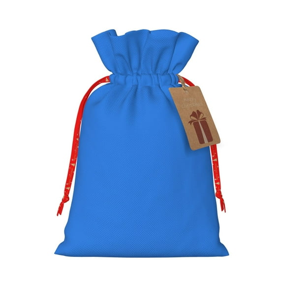 Pofeuu Dodgerblue Print Burlap Bags with Drawstrings Drawstring Gift Bags Pouch Bag for Thankgiving Birthday Party Gift Wrapping Treats and Party Favors-Small