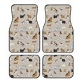 thumbnail image 1 of Pofeuu Dog Animal Print Car Foot Mat Set of 4 Pieces - All-Weather Full Set Floor Mats for Cars Trucks SUVs, 1 of 7
