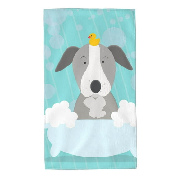Pofeuu Dog In Bathtub Print Hand Towel 27.5" x 16" Soft Absorbent Towel for Bathroom SPA Gym Hotel