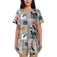 thumbnail image 1 of Pofeuu Dog Print Women's Pajama Set Short/Shorts Soft Button PJs Elastic Drawstring Waist Sleepwear-X-Large, 1 of 6