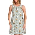 thumbnail image 1 of Pofeuu Dog Riding Skateboard Print Women's Sleeveless Dress, Loose Fit Summer Dress, Casual Tank Dress for Women, 1 of 7