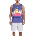 thumbnail image 1 of Pofeuu Dog Washes in a Pink Bath Print Basketball Jersey, Shirts for Men Youth Basketball Jersey Crew Neck-Medium, 1 of 6