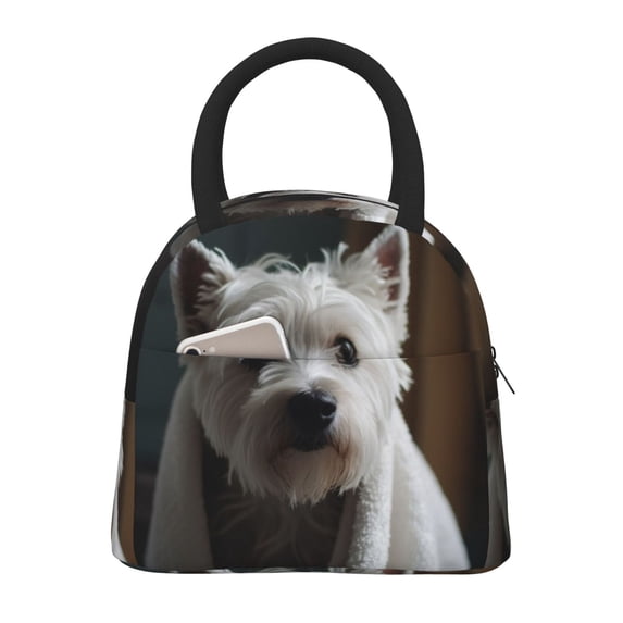 Pofeuu Dog Wrapped in Towel 1 Print Lunch Bag for Adult Insulated Lunch Box,Leakproof Cooler Food Lunch Containers Reusable High Capacity Lunch Tote Bags-One Size