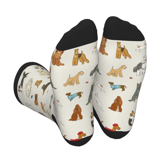 Pofeuu Dogs Funny Pets Print Crew Socks, Adult Running Hiking Socks for Youth and Adult