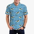 thumbnail image 1 of Pofeuu Dolphin Lovers Print Men's Loose Fit Midweight Short-Sleeve Pocket Polo-Medium, 1 of 6