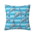 thumbnail image 1 of Pofeuu Dolphin Print Double-sided plush pillowcase Square Throw Pillow Covers Pillows Cover for Living Room Bedroom Sofa Couch Cushion Cover（No pillow core）-16"x16", 1 of 7