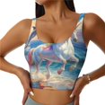 thumbnail image 1 of Pofeuu Dolphin Rainbow Horse Print Sports Bra for Women Sexy Vest Yoga Running Gym Fitness Crop Bras Tops-Medium, 1 of 8