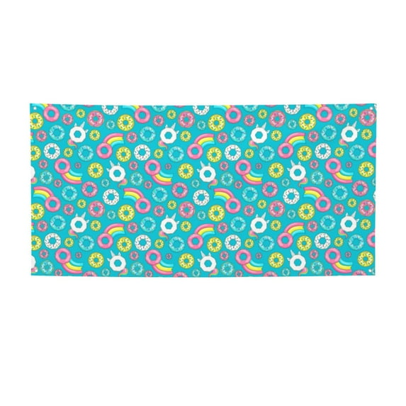 Pofeuu Donut Print Colorful Yard Festival Banner Sign Party Outdoor & Indoor Party Decoration Banne Festival Yard Sign-Small