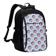 thumbnail image 1 of Pofeuu Donut with the USA Fag Print Storage Laptop Backpack with USB Charging Port[Water Resistant] College Computer Bookbag Fits, 1 of 7