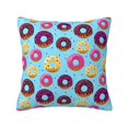 thumbnail image 1 of Pofeuu Donuts Print Double-sided plush pillowcase Square Throw Pillow Covers Pillows Cover for Living Room Bedroom Sofa Couch Cushion Cover（No pillow core）-24"x24", 1 of 7