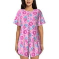 thumbnail image 1 of Pofeuu Donuts Print Women's Pajama Set Short/Shorts Soft Button PJs Elastic Drawstring Waist Sleepwear-3X-Large, 1 of 6