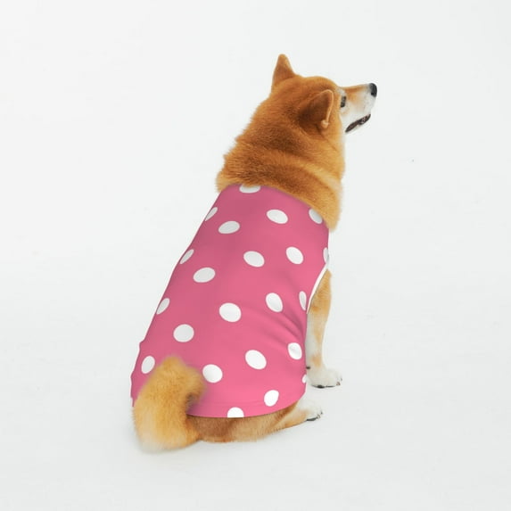 Pofeuu Dots On Rose Red Background Print Dog Clothes Fashionable Sleeveless Pet Vest Cotton Dog Shirt, Ideal for Small, Medium, and Large Breeds-XX-Large