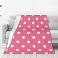 thumbnail image 1 of Pofeuu Dots On Rose Red Background Print Ultra-Soft Micro Fleece Blanket,for Bed Or Sofa,All Season Throw Blankets Flannel Blanket-80"x60", 1 of 7