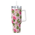thumbnail image 1 of Pofeuu Dragon Fruits Print 40oz Ice Bully With Handle And Straw Stainless Steel Vacuum Insulated Cup And 2 In 1 Straw Lid, 1 of 8