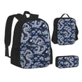 thumbnail image 1 of Pofeuu Dragon Print Backpack Travel Backpacks With Lunch Bag Pencil Bag Set 3 pcs Set Cartoon Backpack, 1 of 7