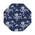 thumbnail image 1 of Pofeuu Dragon Print Leather Coasters Set of 6, Round Cups Mugs Mat Pad for Home Kitchen Heat Resistant Drink Coasters,Octagon, 1 of 7
